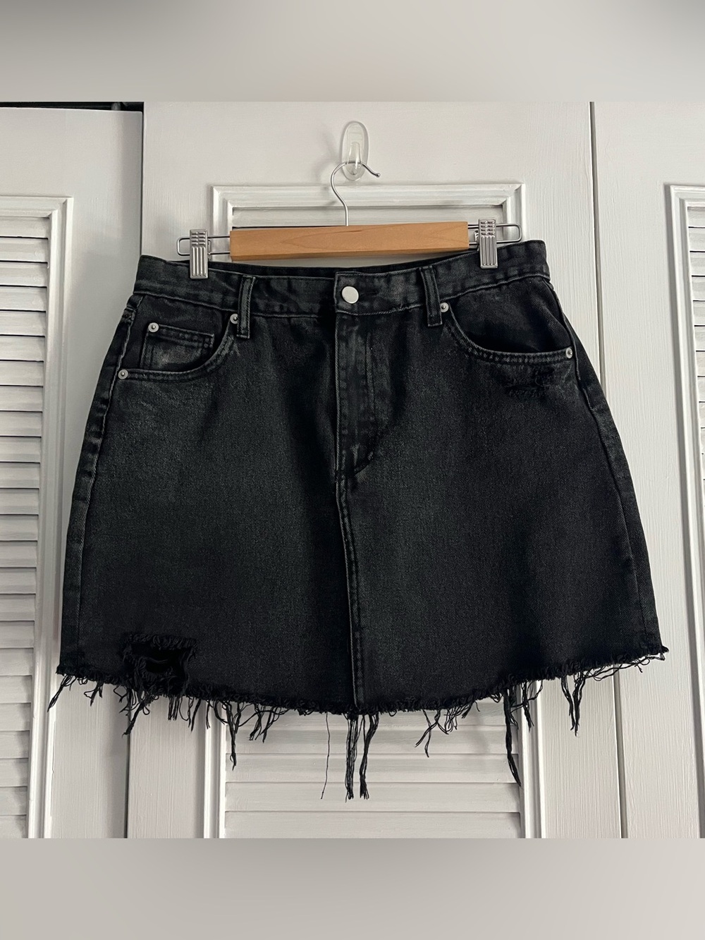 REFUGE Black Denim Skirt - Size 10